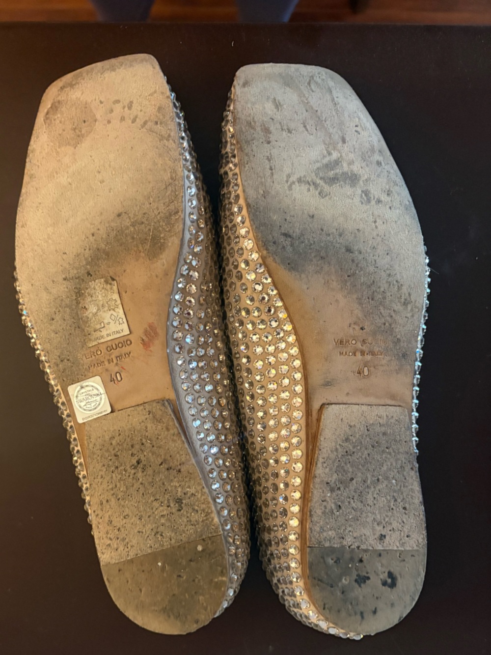 Nude Crystal-Embellished Women's Ballet Flats - Picture 5 of 6